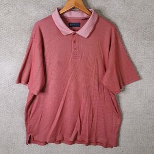 R&R Casual Shirt Mens XXL Red Polo Short‎ Sleeve Cotton Blend Casual Comfort